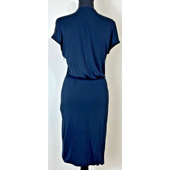 Designer Alexander McQueen Crew Neck Knee Length Navy Dress Size 42 US Size 6 - Picture 2 of 13